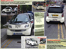 CCTV cars parked on double yellow lines