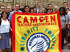 Members of the Camden NUT lobby group at the Houses of Parliament this week