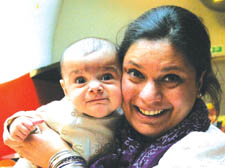 Anwesha Arya with her six-month-old baby son Ayaan 