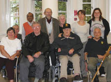 Jim Turner (front row, second from right) with fellow members of the weekly group at Hunter Street Health Centre. Also on the front row: Marilyn Power, Dave Jenkinson and David Epstein. Back row, from left: Srdjan Krstanovic, Ali Rustum, Stanley Dent, Kic