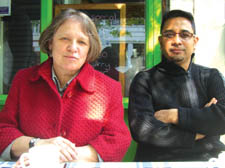 Left List's Lindsay German with Mukul Hira in May