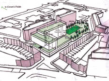 Proposed plans for the Wren Street site, which were handed out at the Town Hall
