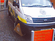 The Royal Free Hospital's ambulance, driven by Joan George was clamped in Mandela Street