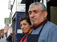 Facing the crunch: Ali Celik and his daughter Sally are stuggling to keep their cafe in Fortess Road open