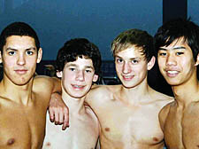 Speedsters: (from left) Felix Samuels, Edward Graham, Leo Jaggs and Ioa Pok Wong 