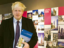Mayor Boris Johnson at the launch of his housing strategy at the New London Architecture Centre