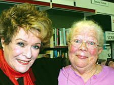 Pam Gilby, right, with actor Janet Suzman at South End Green Association's annual meeting on Tuesday