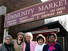 Stallholders, from left, Phyllis Caras, Jean Archer, Stella Cox, Adrienne Renton and Mary Cantrill