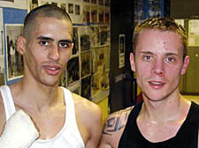 After the heat of battle: Darren Ballinger (left) and opponent Jim Bath