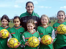 Former Regent's Park coach Lizzie Lopez with Ana Westhead, Janna Al-Muhana, Louise Cripps, Grace Evans and Roisin Casey
