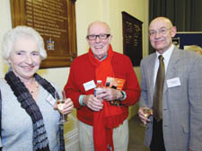 Actor Richard Wilson (centre) with trustees Patricia Orwell and Peter Davey