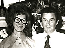 Peggy and Alo behind the bar at the Dublin Castle in the 1960s