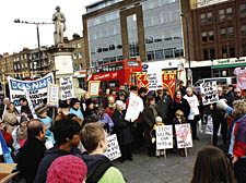 Saturday’s protest against the privatisation of the NHS congregated in Mornington Crescent