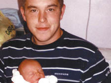 Barney with his baby, Bailey, in 2002