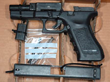 A gun seized in the raid