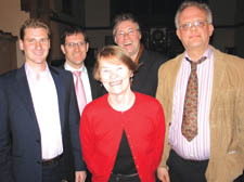 Chris Philp, Ed Fordham, Glenda Jackson, Magnus Nielsen and Rosslyn Chapel chairman Paul ver Bruggen at the candidates meeting