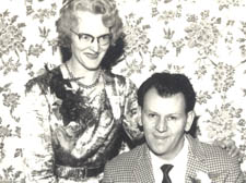 Thelma and Joe on their wedding day at Camden Town Hall in 1962