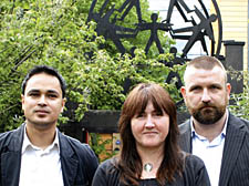 Local councillors Abdul Hai (left) and Jonathan Simpson with project manager Louise Gates