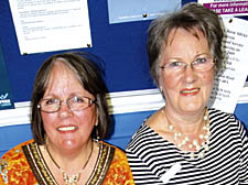 Freda Mennell and Mary Burrows at their leaving party