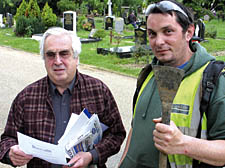 Bernard Heymann with Hampstead Cemetery foreman Andy Brackell