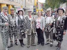 Pearly Kings and Queens George Davison, Larry Barnes, Nicola Marshall, Arthur Rackley, John Scott and Peggy Scott, with Jo Shaw, the Lib Dems&rsquo; prospective parliamentary candidate for Holborn and St Pancras