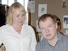 Grace Maxwell and partner Edwyn Collins in the musician’s West Hampstead recording studio