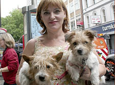 Kiki Kendricks with Jack Russell terriers Betty and Ruby
