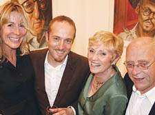 Cllr Rebecca Hossack with &shy;Derren Brown and his parents Chris and Bob Brown