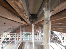 Inside the roof timbers of the Willes pool