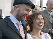 Tim Guest on his wedding day with Jo