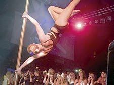 Contestant Tracey Simmonds, performing at last year’s Pole Dancing UK competition at Scala where she came second 