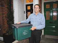 David Maxwell with his recycling boxes