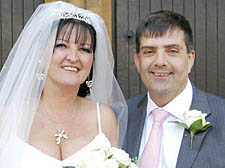 Councillor Lulu Mitchell and David White on their wedding day