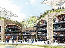 Drawings of how the Hawley Wharf area could look under proposals put forward by Camden Market Holdings Ltd 