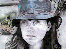 The artist Anita MacDonald in one of her self-portraits