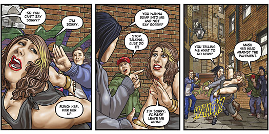 Alien Ink strip by David Bircham. ‘These are the issues that teenagers are dealing with today’