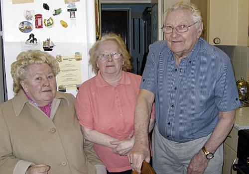 Bemerton estate residents Gloria Johnson with Alf and Eileen Doyle