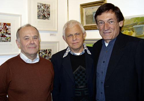 Gallery ­curator Paul Connatty with owners Brian Thompson and Derek Rothera