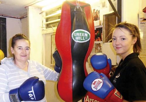 Lorraine Constantinou and Zoe Brennan at Islington Boxing Club
