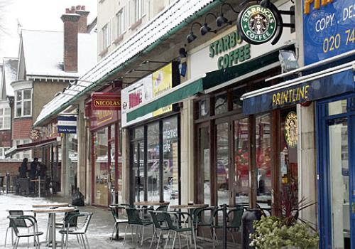 The Starbucks café in Haverstock Hill