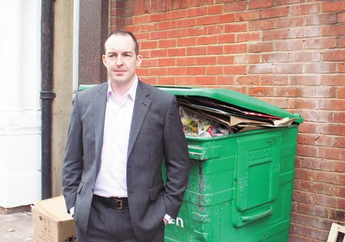 William Robertson and the bin that has a camera trained on it 