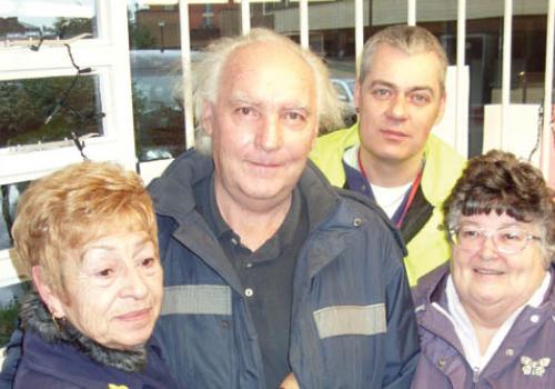 Complaints: estate residents, from left, Betty Knight, Ray Whatley, Thomas Coope