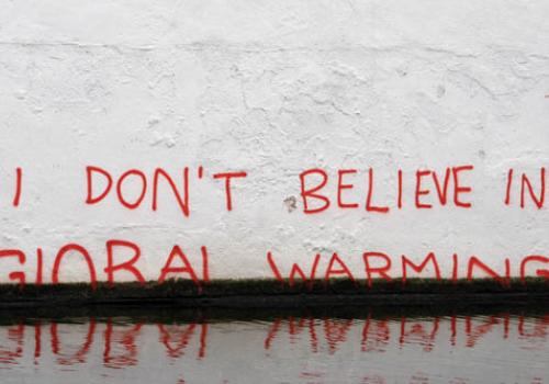 The slogan painted on a wall alongside Regent’s Canal