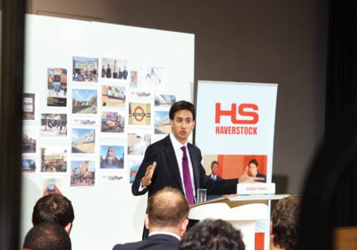 Ed Miliband speaking at Haverstock School