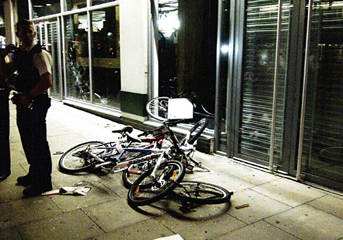 Evans Cycles after the riot