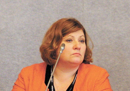 Emily Thornberry speaking at a fringe meeting in Liverpool