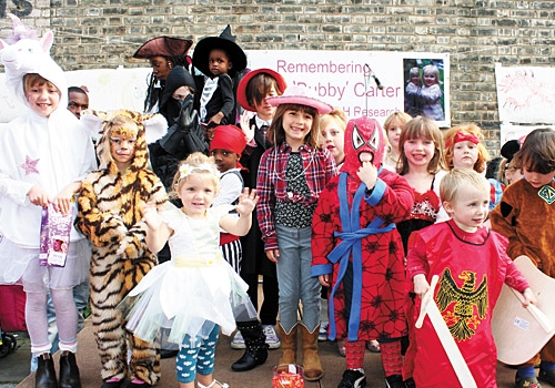 Youngsters take part in the York Rise street party fancy dress competition