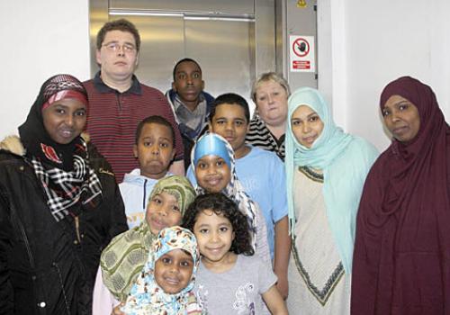 Dawn Moir, third from right, with fellow Fortress Road residents