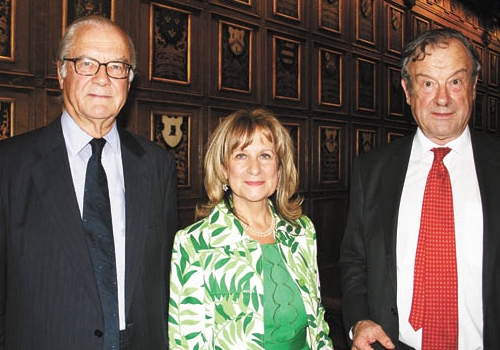 Sir Christopher Rose, Baroness Helena Kennedy and John Mills at the memorial 