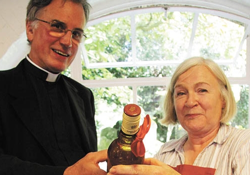 Father Stephen Tucker, with Friends' vice-chairwoman Elizabeth Beesley